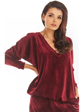 Awama Awama Bluza A376 Bordowy Basic Fit