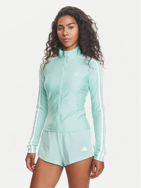 adidas adidas Bluza adicolor 3-Stripes JC5579 Turkusowy Slim Fit