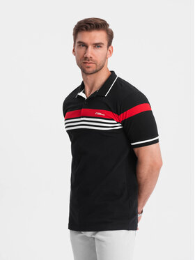 Ombre Ombre Polokošile OM-POSS-0127 Černá Regular Fit