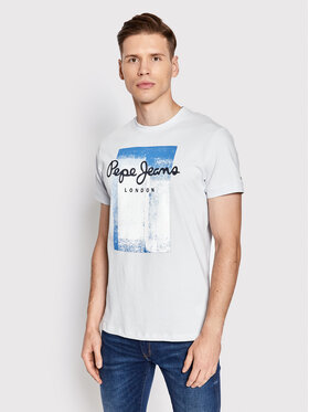 Pepe Jeans Pepe Jeans T-Shirt Sawyer PM508542 Niebieski Regular Fit