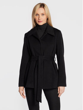 Calvin Klein Calvin Klein Płaszcz wełniany K20K204154 Czarny Regular Fit