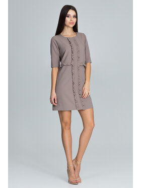 FIGL FIGL Šaty M618 Hnedá Regular Fit
