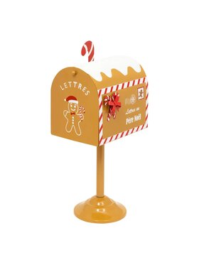 MIAhome MIAhome Skrzynka na listy świąteczna Gingerbread 32x16,5x12,5 cm Brązowy