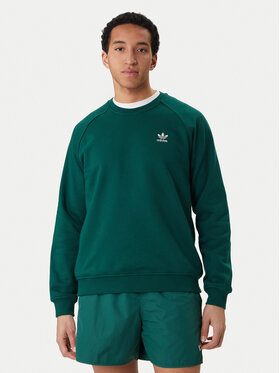 adidas adidas Mikina Trefoil Essentials KD1319 Zelená Regular Fit