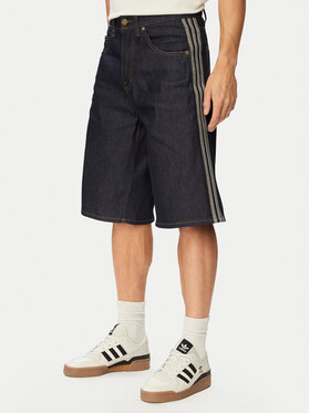 adidas adidas Jeans kratke hlače Firebird Adicolor Jorts Mid-Rise KS6882 Mornarsko modra Regular Fit