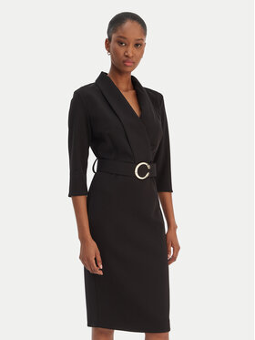 Rinascimento Rinascimento Коктейлна рокля CFC0126777003 Черен Slim Fit