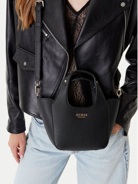 Guess Guess Дамска чанта Calista Mini HWBG73 34750 Черен