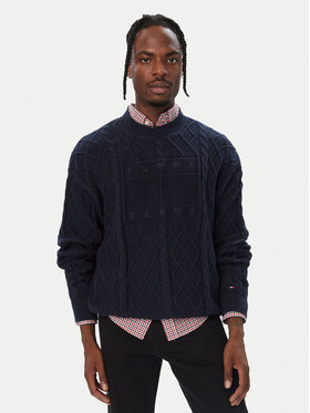 Tommy Jeans Tommy Jeans Пуловер Flag DM0DM23614 Тъмносин Relaxed Fit