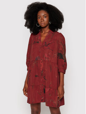 Desigual Desigual Рокля тип риза Sevilla 21WWVW74 Бордо Relaxed Fit