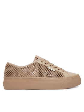 Calvin Klein Calvin Klein Sneakersy Vulc Flatf Lace Up Lin Mesh HW0HW02971 Beżowy