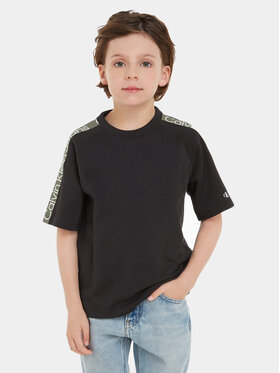 Calvin Klein Jeans Calvin Klein Jeans Tričko Tape IB0IB01877 Čierna Regular Fit