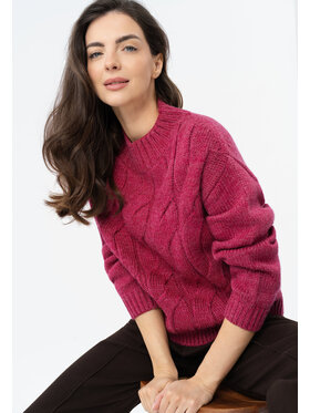 Volcano Volcano Sweter S-TAMINA Różowy Regular Fit