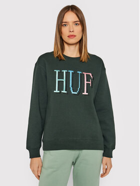 HUF HUF Суитшърт 8-Bit Crew WPF0009 Зелен Relaxed Fit