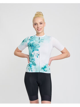 Rivanelle Rivanelle Koszulka rowerowa FLOWERY ELITE Biały Narrow Fit