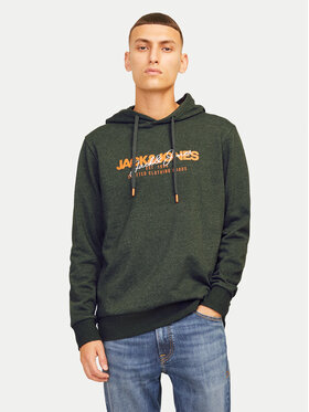 Jack&Jones Jack&Jones Džemperis ar kapuci Alvis 12256848 Zaļš Standard Fit