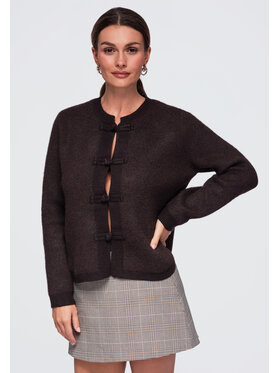 Ombre Ombre Sweter OW-SW-E0007 Brązowy Regular Fit