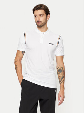 BOSS Boss Tricou Pariq 50534347 Alb Slim Fit
