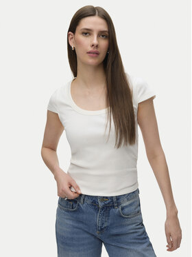 Vero Moda Vero Moda Majica Chloe 10344953 Bela Slim Fit
