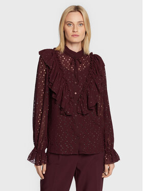 Bruuns Bazaar Bruuns Bazaar Koszula Angelonia Aliyha BBW3089 Bordowy Regular Fit