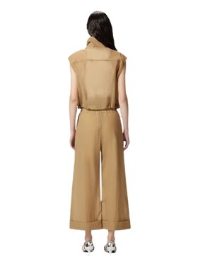 PINKO PINKO Spodnie palazzo Somebody pantalone ripstop Beżowy Wide Leg