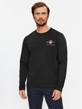Gant Gant Longsleeve krekls Reg Medium Archive Shield 2004058 Melns Regular Fit
