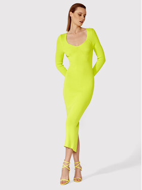 Simple Simple Strickkleid SUD008 Grün Slim Fit