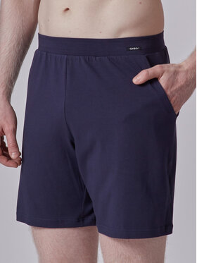 Skiny Skiny Bavlnené nohavice 80512 Tmavomodrá Regular Fit