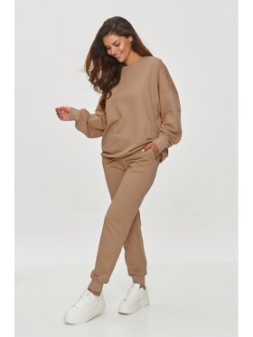 Makadamia Makadamia Spodnie dresowe M858 Brązowy Comfortable Fit
