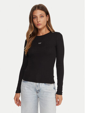 Guess Jeans Guess Jeans Bluse W5BP01 KA0H1 Schwarz Slim Fit