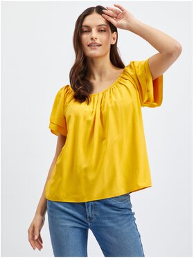 Orsay Orsay Bluzka 651135217000__34 Żółty Regular Fit