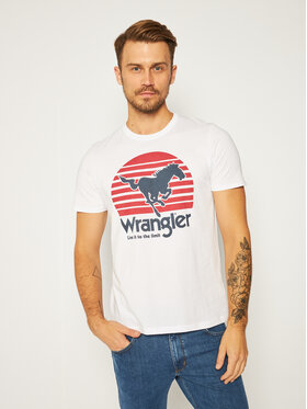 Wrangler Wrangler T-Shirt Horse Tee W7G1D3989 Biały Regular Fit