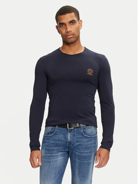 Versace Versace Pikkade varrukatega T-särk AUU01007 1A1001 Tumesinine Regular Fit