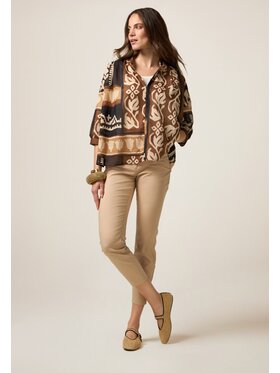 Oltre Oltre Pantaloni di tessuto P710R008476N002 Écru Slim Fit