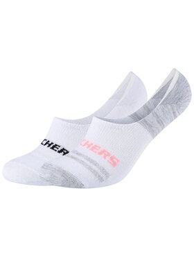 Skechers Skechers Pedulini Skechers 2PPK Mesh Ventilation Footies Socks Bianco