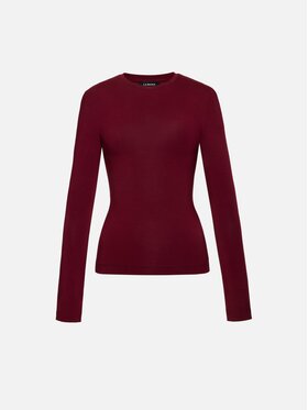 La Mania La Mania Longsleeve APRIL Bordowy Basic Fit