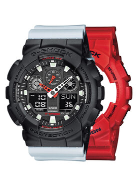 Casio Casio Zegarek SET GA-100B-4AER + BEZEL 10358741 + PASEK 10527469 Biały
