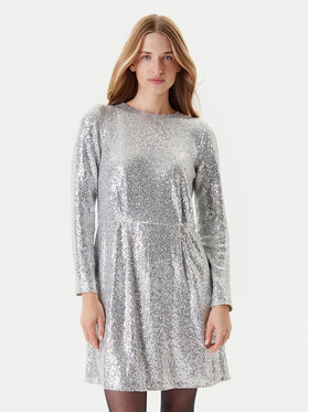 United Colors Of Benetton United Colors Of Benetton Sukienka dzianinowa 4RO6DV0AC Srebrny Regular Fit