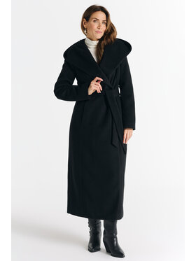 Salme Salme Płaszcz wełniany Noelia maxi Czarny Regular Fit