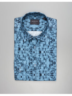 Borgio Borgio Koszula calimera_00542 Granatowy Slim Fit