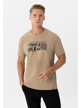 Volcano Volcano T-Shirt T-KELLY Beżowy Regular Fit