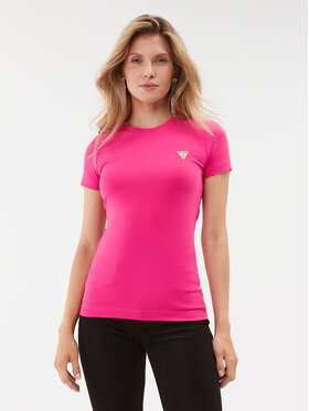 Guess Guess T-Shirt W2YI44 J1314 Różowy Slim Fit