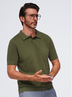 Ombre Ombre Polo OM-POSS-0178 Zielony Regular Fit
