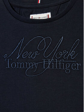 Tommy Hilfiger Majica Ny Script KG0KG07086 D Mornarsko Modra Regular Fit