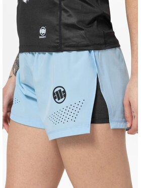PITBULL PITBULL Szorty sportowe Spodenki Sportowe Damskie Performance Pro plus Small Logo S Błękitny Regular Fit