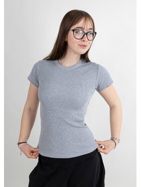 DKaren Sport DKaren Sport Bluzka DK33 Krótki Szary Classic Fit