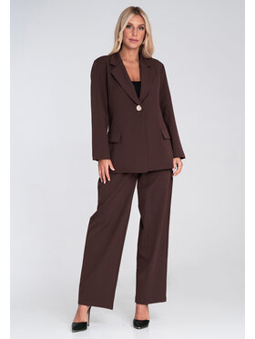 FIGL FIGL Komplet marynarka i spodnie materiałowe M1248 Brązowy Regular Fit