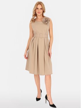 Perso Perso Sukienka letnia RBE254074F Beżowy Regular Fit