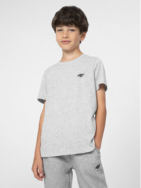 4F 4F T-Shirt 4FJSS23TTSHM291 Szary Regular Fit