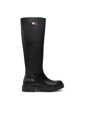 Tommy Jeans Tommy Jeans Ботуши Tjw Long Shaft Boot EN0EN02627 Черен
