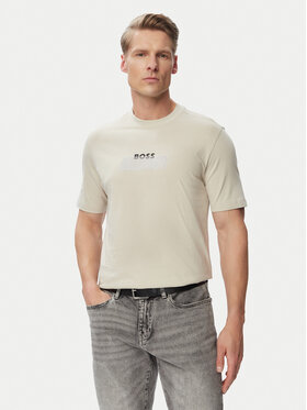 BOSS BOSS Тишърт Logo Tape 50566606 Бежов Regular Fit